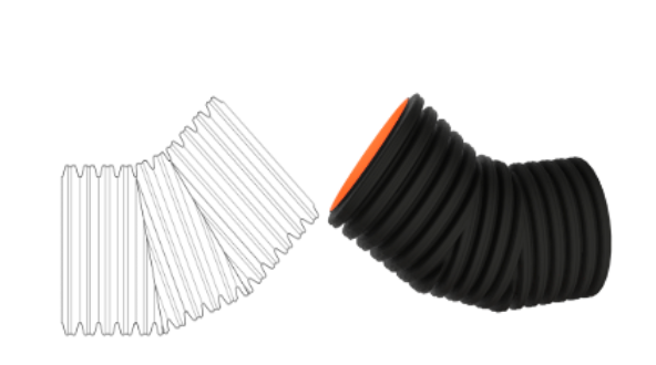 Corrugated 45 Bend Miter Joint Plain End