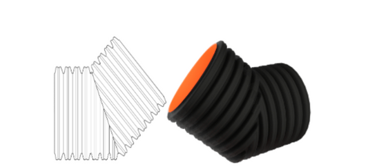 Corrugated 45 Bend Plain End