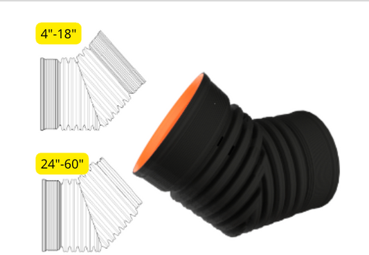 Corrugated 45 Bend WT Bell End