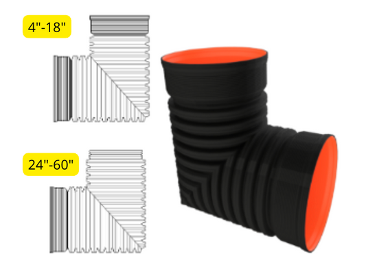 Corrugated 90  Bend WT Bell End