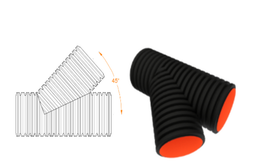 Corrugated 45 Wye Plain End