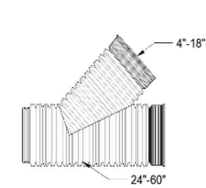 Corrugated 45 Reducing Wye Plain End