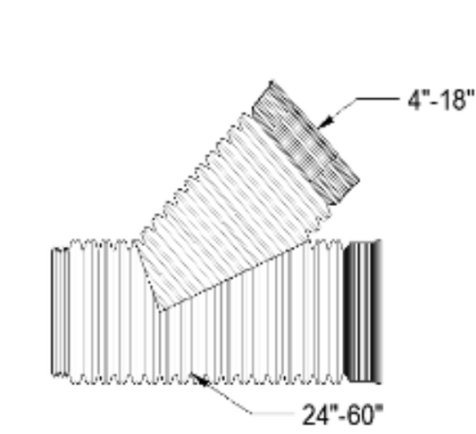 Corrugated 45 Reducing Wye Plain End