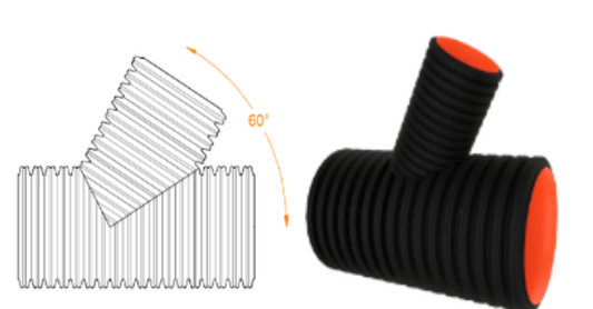 Corrugated 60 Reducing Wye Plain End