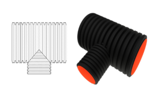 Corrugated Reducing Tee Plain End